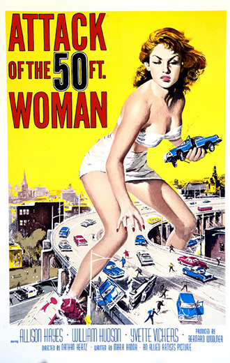 A0 A1 A2 A3 A4 Attack of the 50ft Woman Vintage Movie CANVAS Art Print 