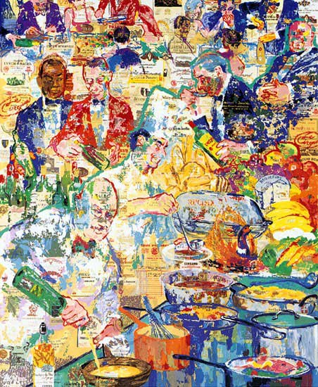 International Cuisine by LeRoy Neiman, Size: 38"h x 31"w, 1999 Serigraph, A limited edition of 450 numbered impressions; 90AP, 8PP, Signed and numbered by Neiman